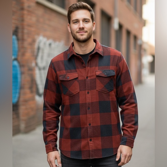 O'Neill Other - O’NEILL Men’s Arctic Check Superfleece Shirt Snap Down Soft Warm Cozy Large NWT